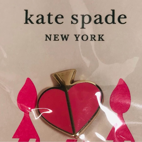 Kate Spade Gold Tone & Pink Enamel Spade Pin New in Package - Picture 2 of 5